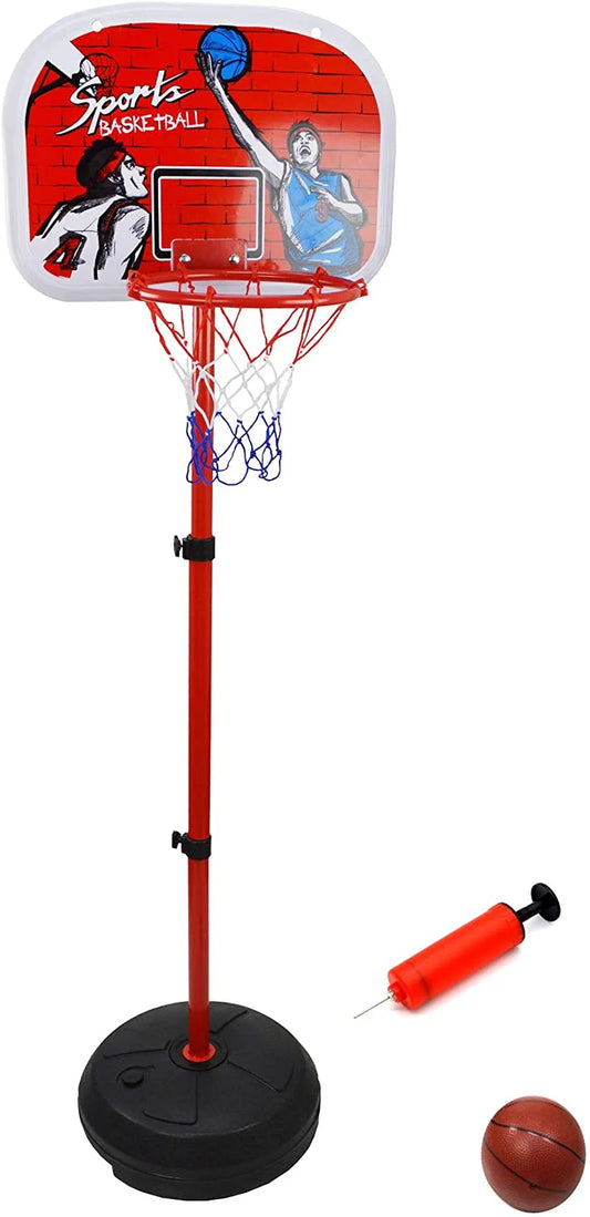 Jimmy’S Toys 60'' Basketball Playset - Adjustable Hoop Stand, Basketball and Pump - Indoor & Outdoor Sports