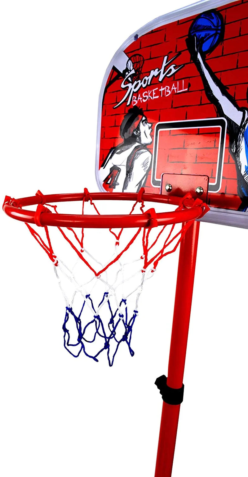 Jimmy’S Toys 60'' Basketball Playset - Adjustable Hoop Stand, Basketball and Pump - Indoor & Outdoor Sports